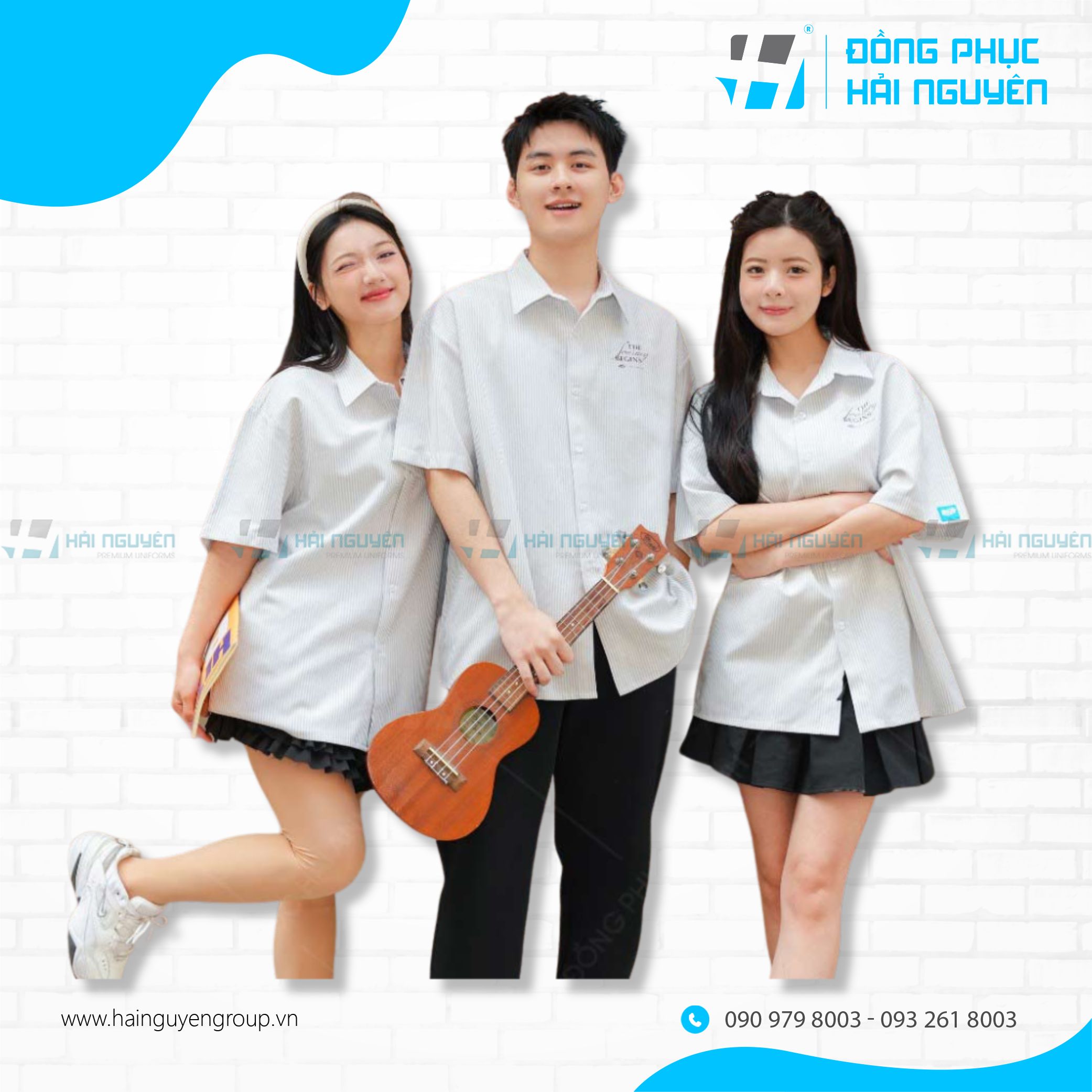 Áo đồng phục tay lỡ oversize