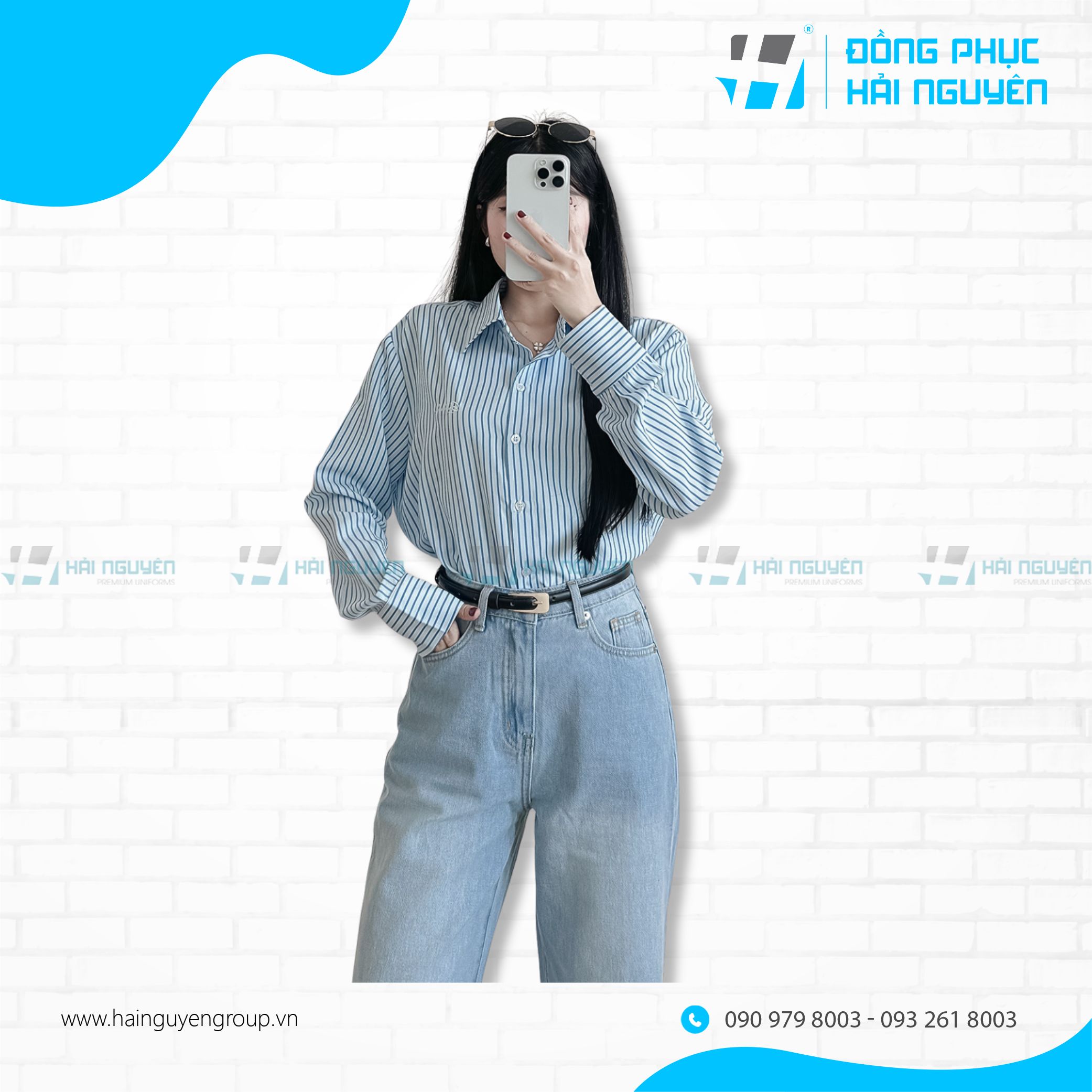 Áo sơ mi nữ đồng phục form rộng