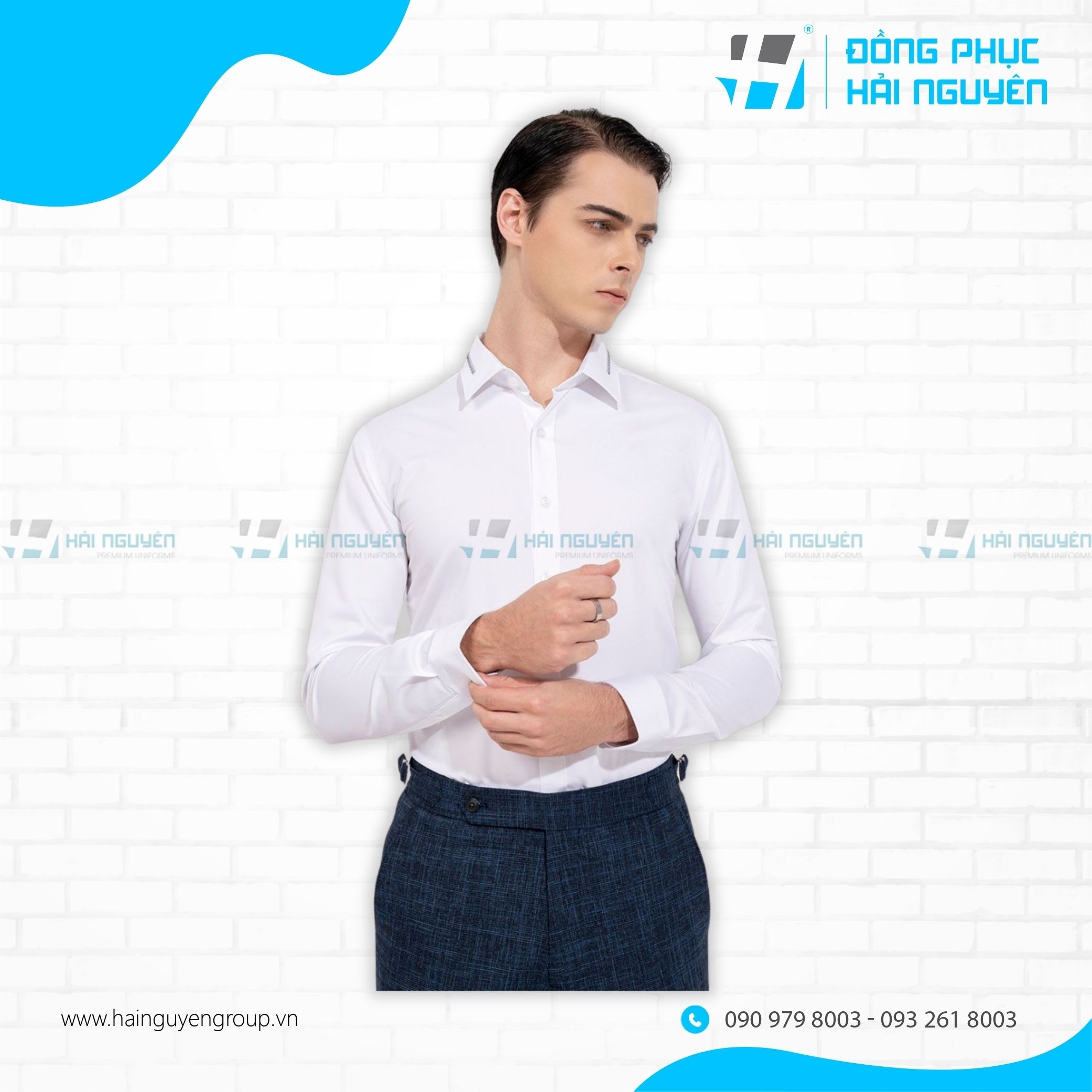 Áo sơ mi trắng đơn sắc