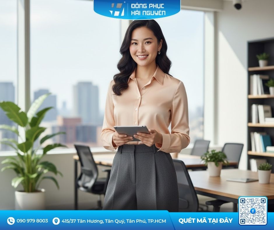 Dáng quả lê (hông to hơn vai) khi mặc áo sơ mi