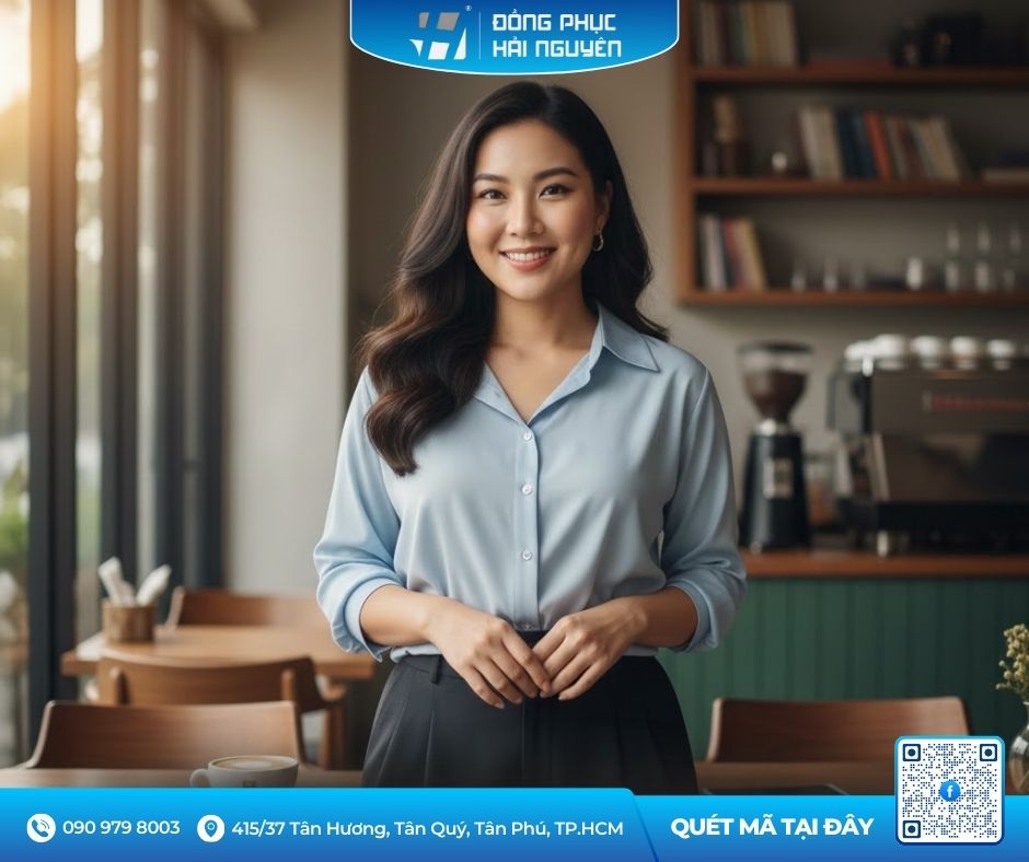 Dáng quả táo (vòng 2 lớn) khi mặc áo sơ mi