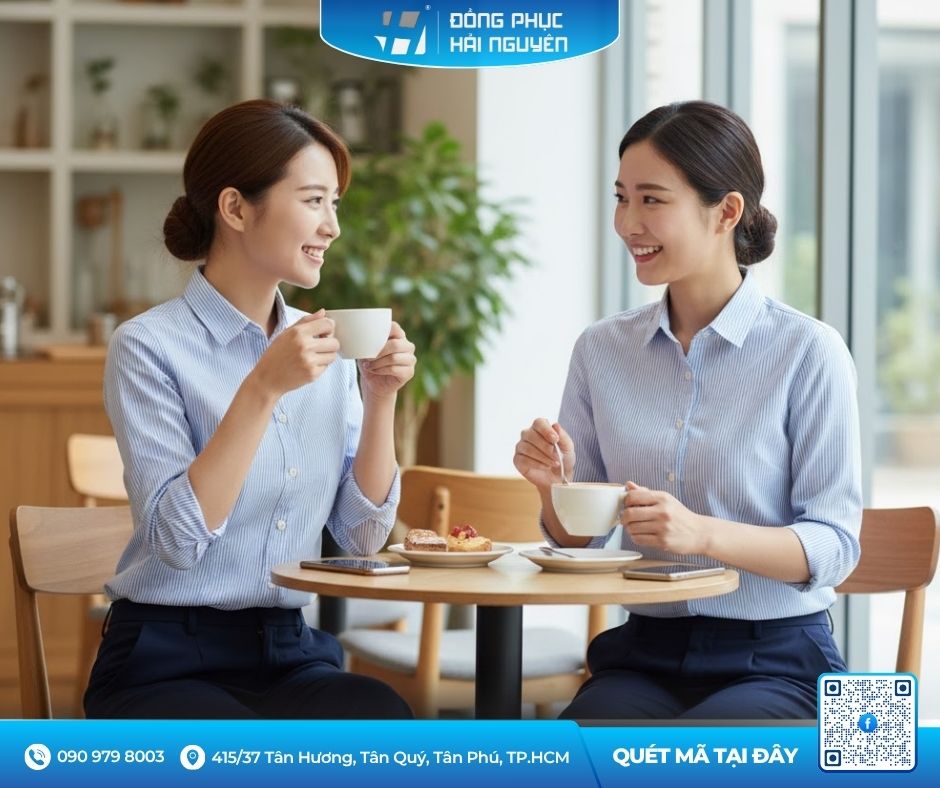 &Aacute;o sơ mi cho nh&acirc;n vi&ecirc;n nữ tay d&agrave;i