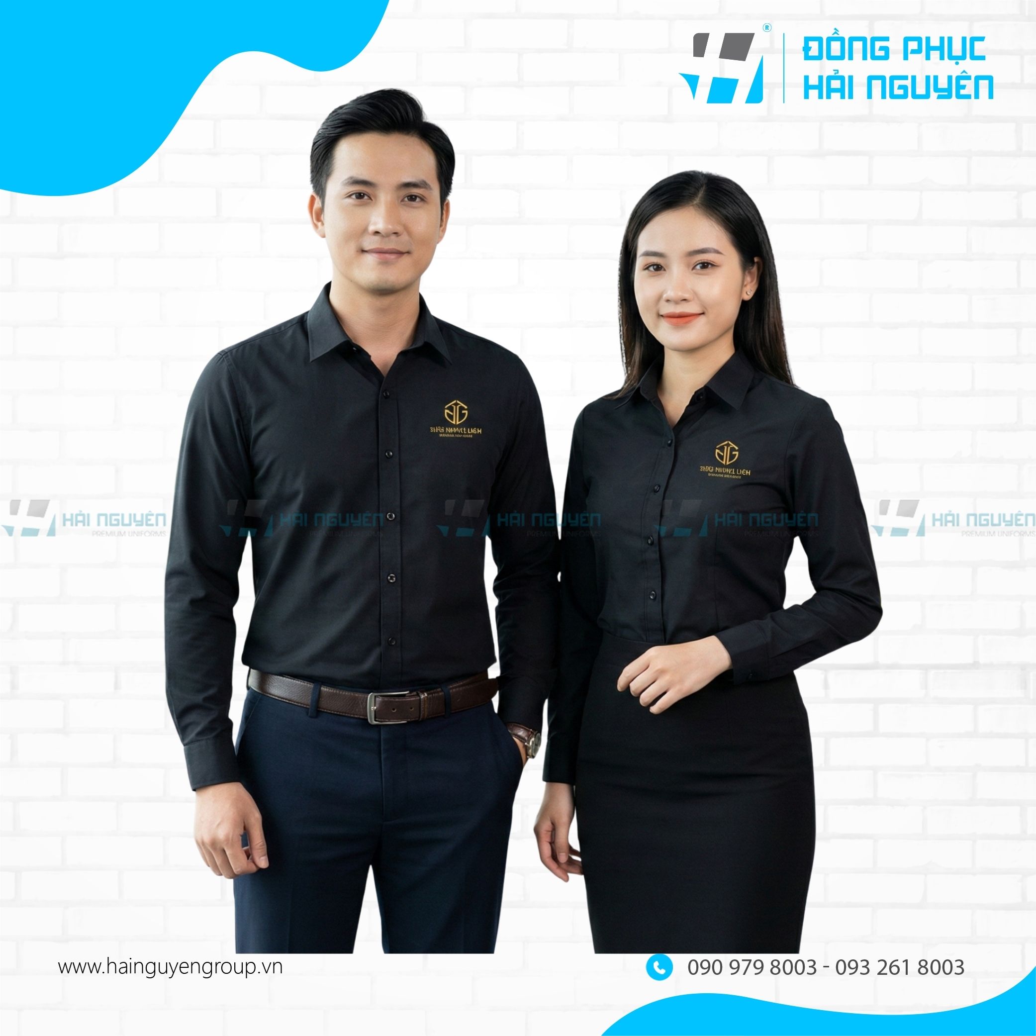 Áo Sơ Mi Công Sở Tay Dài Màu Đen