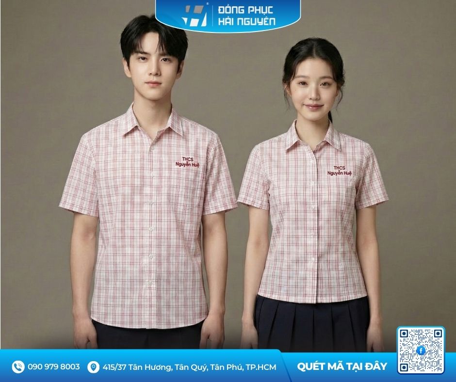 Mẫu Áo Sơ Mi Học Sinh Giá Rẻ Kẻ Caro