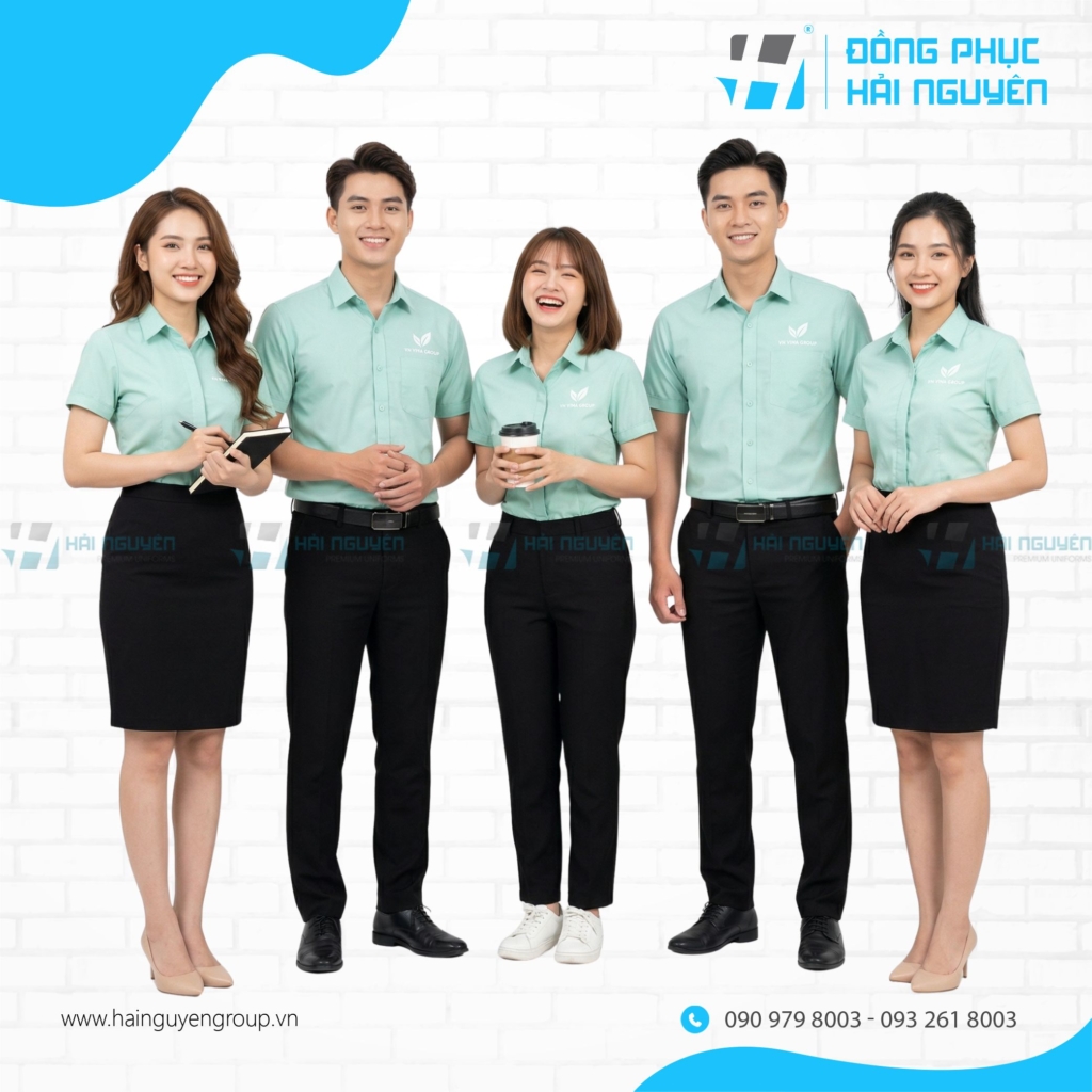 Đồng Phục Sơ Mi Thanh Lịch Nam Nữ Tay Ngắn