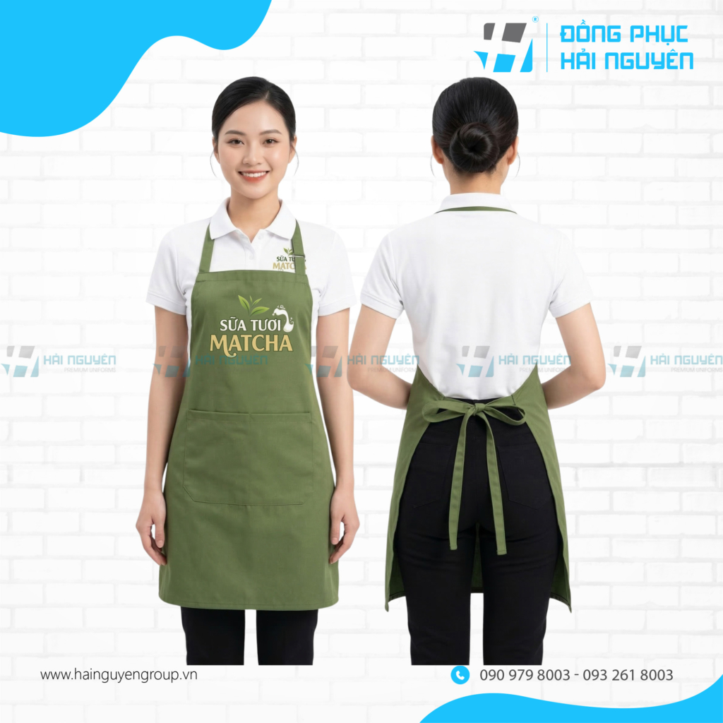 Tạp Dề Cho Qu&aacute;n Tr&agrave; Sữa