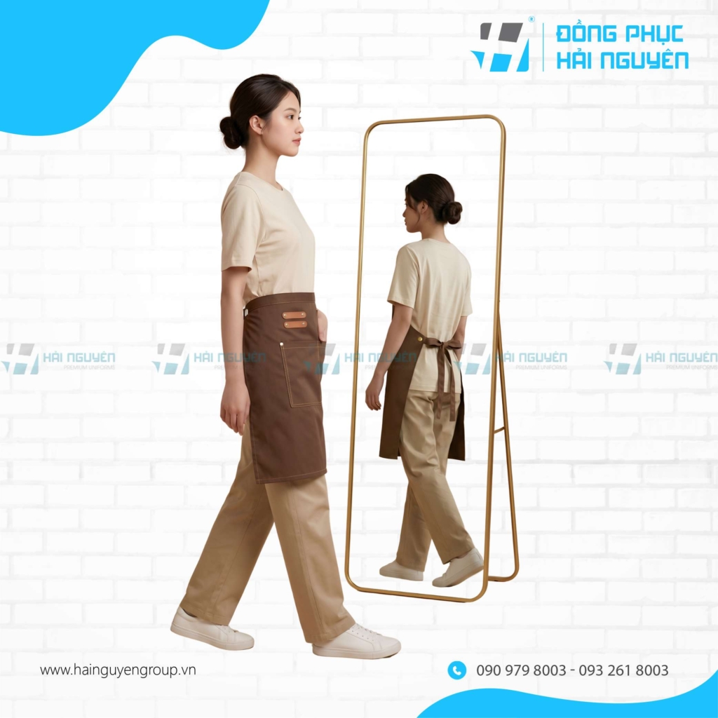 Tạp Dề Ngắn Phối Da Dễ D&agrave;ng Di Chuyển