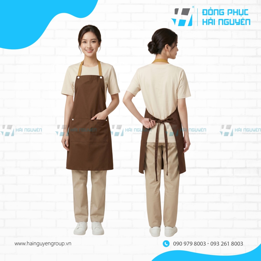 Tạp Dề Yếm D&acirc;y M&iacute;a N&uacute;t Bấm