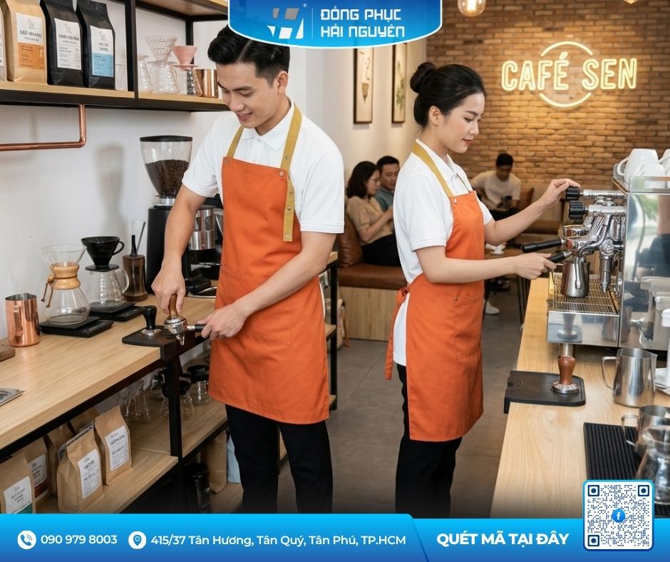 Đặt May Tạp Dề Đồng Phục Qu&aacute;n Cafe