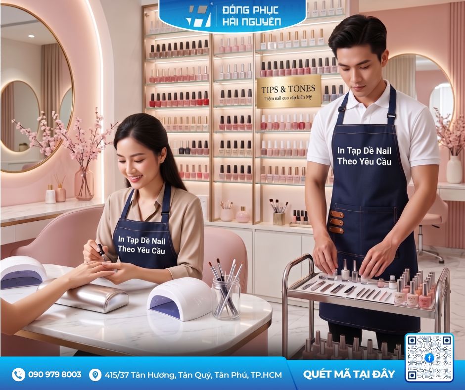 Mẫu Tạp Dề Nails In Logo Theo Y&ecirc;u Cầu
