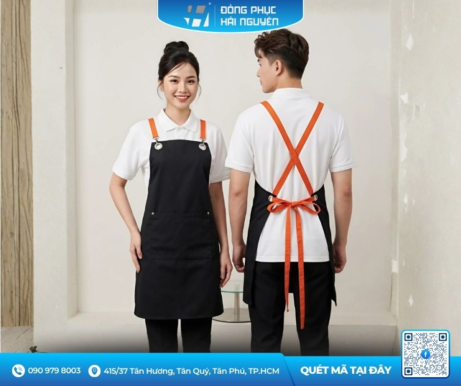 Tạp Dề D&acirc;y Đeo Ch&eacute;o Phối M&agrave;u Cao Cấp