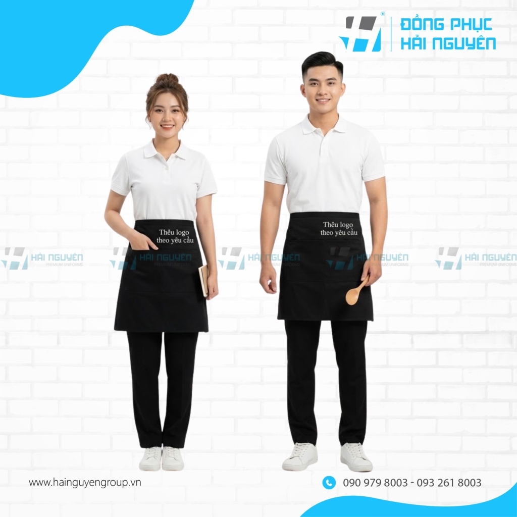 Tạp Dề Nấu Ăn Th&ecirc;u Logo Theo Y&ecirc;u Cầu