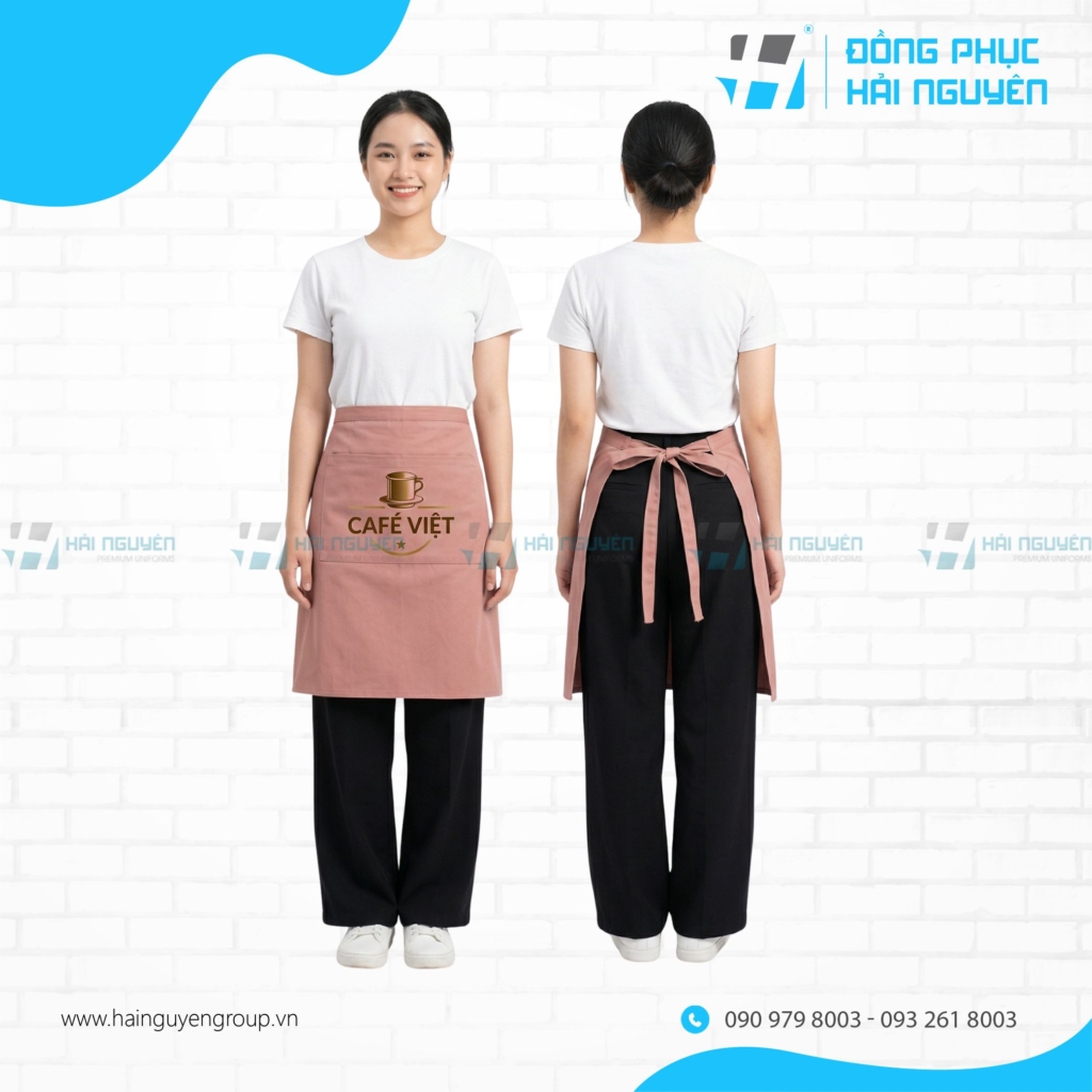 Tạp Dề Ngắn In Logo Theo Y&ecirc;u Cầu