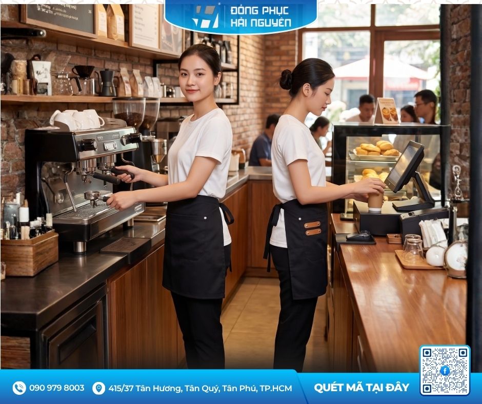 Tạp Dề Ngắn Phối Da Cao Cấp