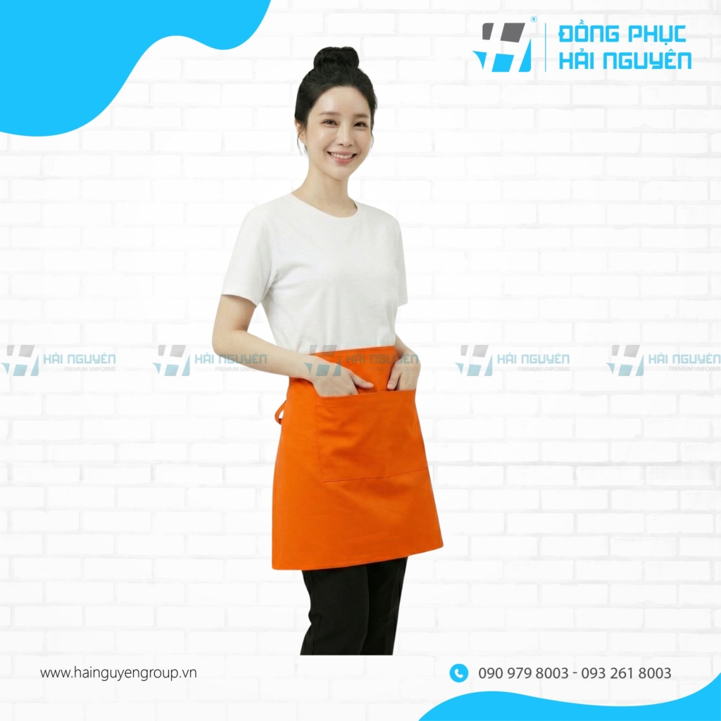 Tạp Dề Ngắn Trơn Tối Giản