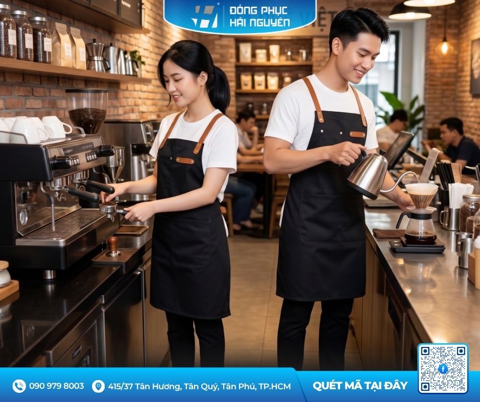 Tạp Dề Qu&aacute;n Cafe Gi&aacute; Sỉ Tại TPHCM