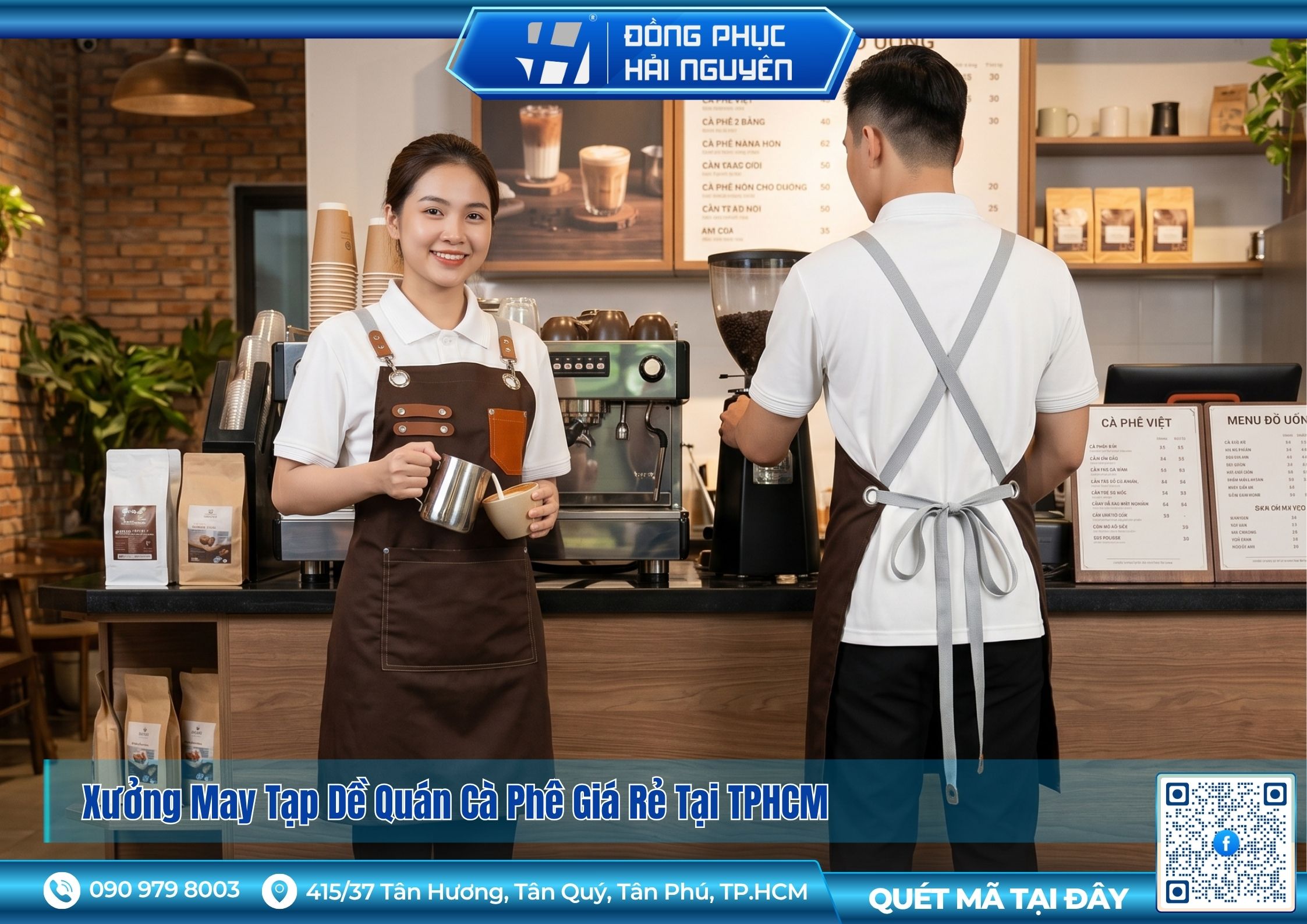 Xưởng May Tạp Dề Quán Cà Phê Giá Rẻ Tại TPHCM